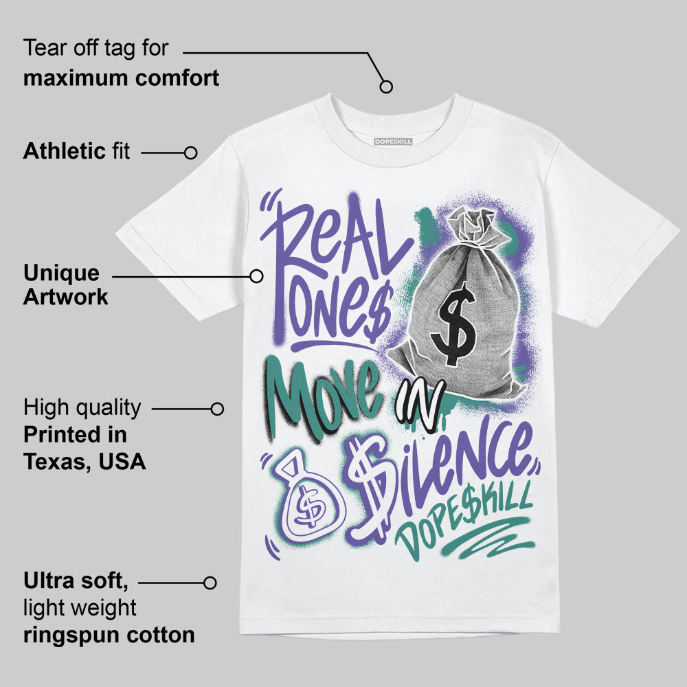 Grape 5s DopeSkill T-Shirt Real Ones Move In Silence Graphic