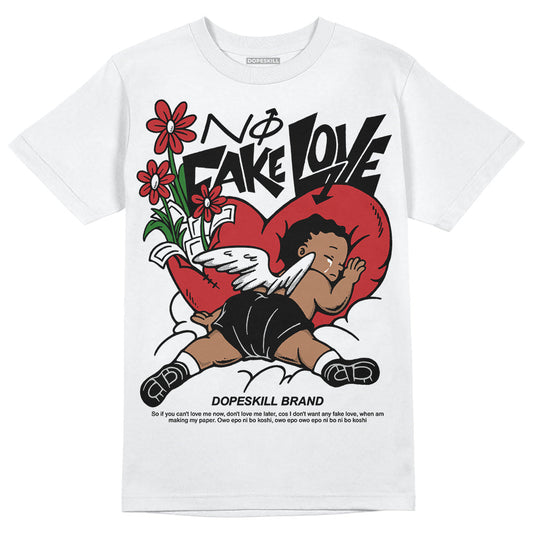 Red Taxi 12s DopeSkill T-Shirt No Fake Love Graphic