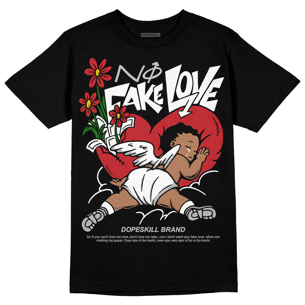 Red Taxi 12s DopeSkill T-Shirt No Fake Love Graphic