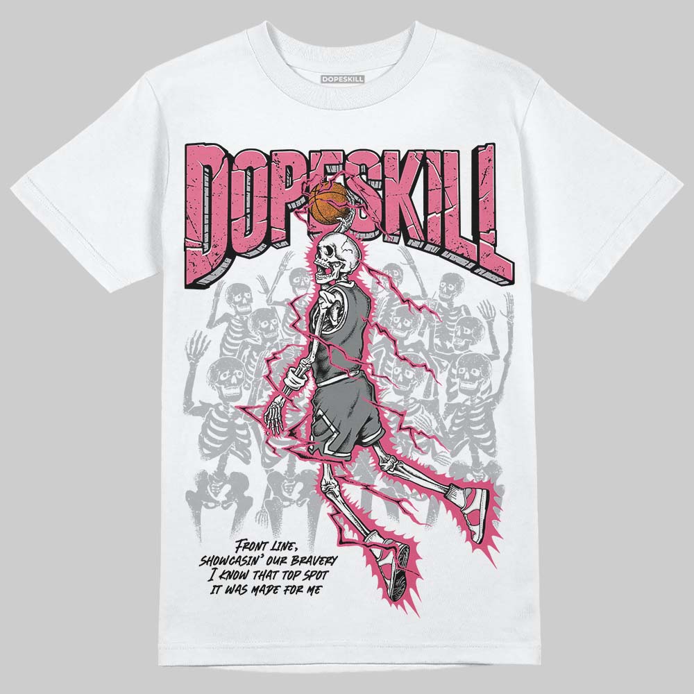 White Fluo Pink DopeSkill T-Shirt Thunder Dunk Graphic