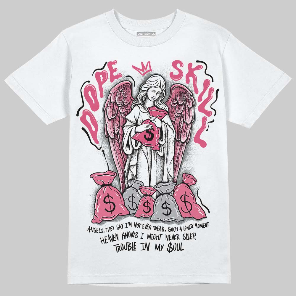 White Fluo Pink DopeSkill T-Shirt Angels Graphic