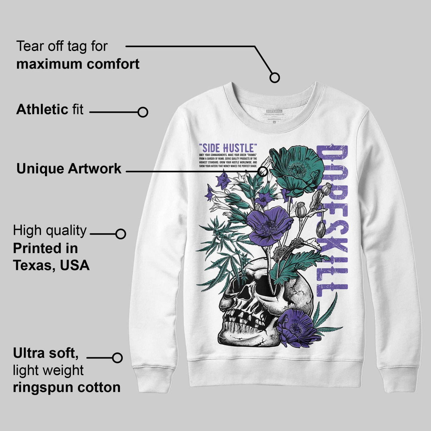 Grape 5s DopeSkill Sweatshirt Side Hustle Graphic