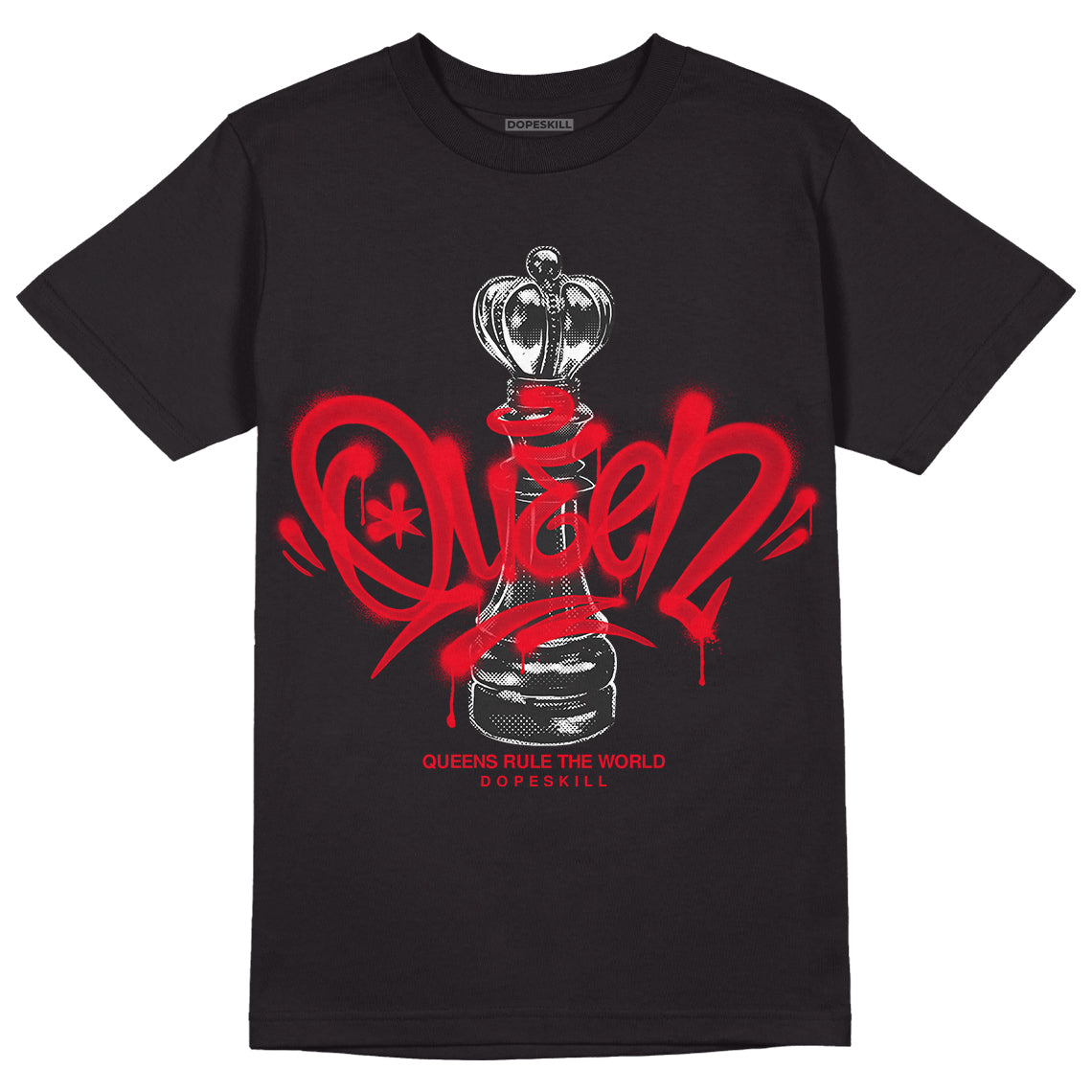 Red Thunder 4s DopeSkill T-shirt Queen Chess Graphic