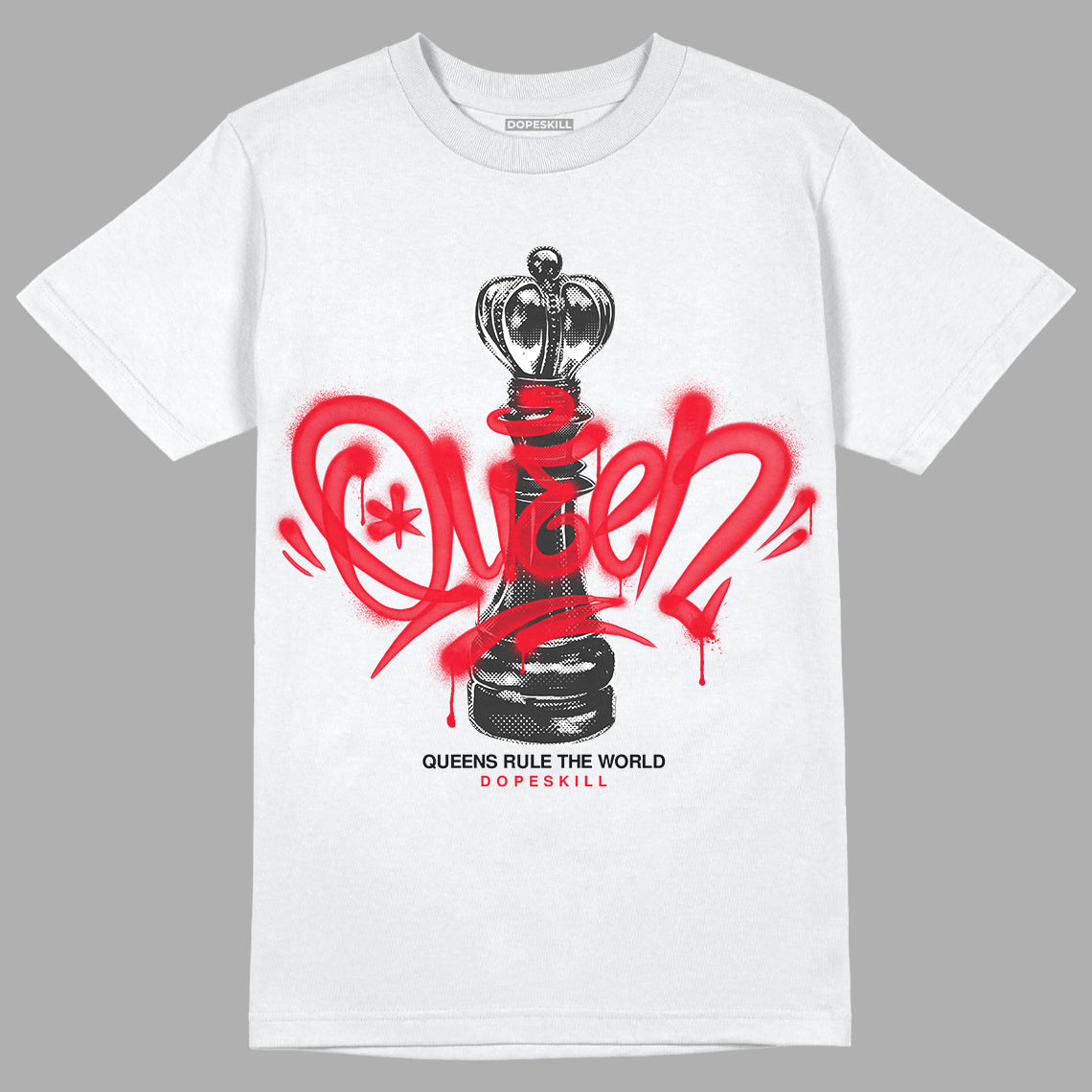 Red Thunder 4s DopeSkill T-shirt Queen Chess Graphic