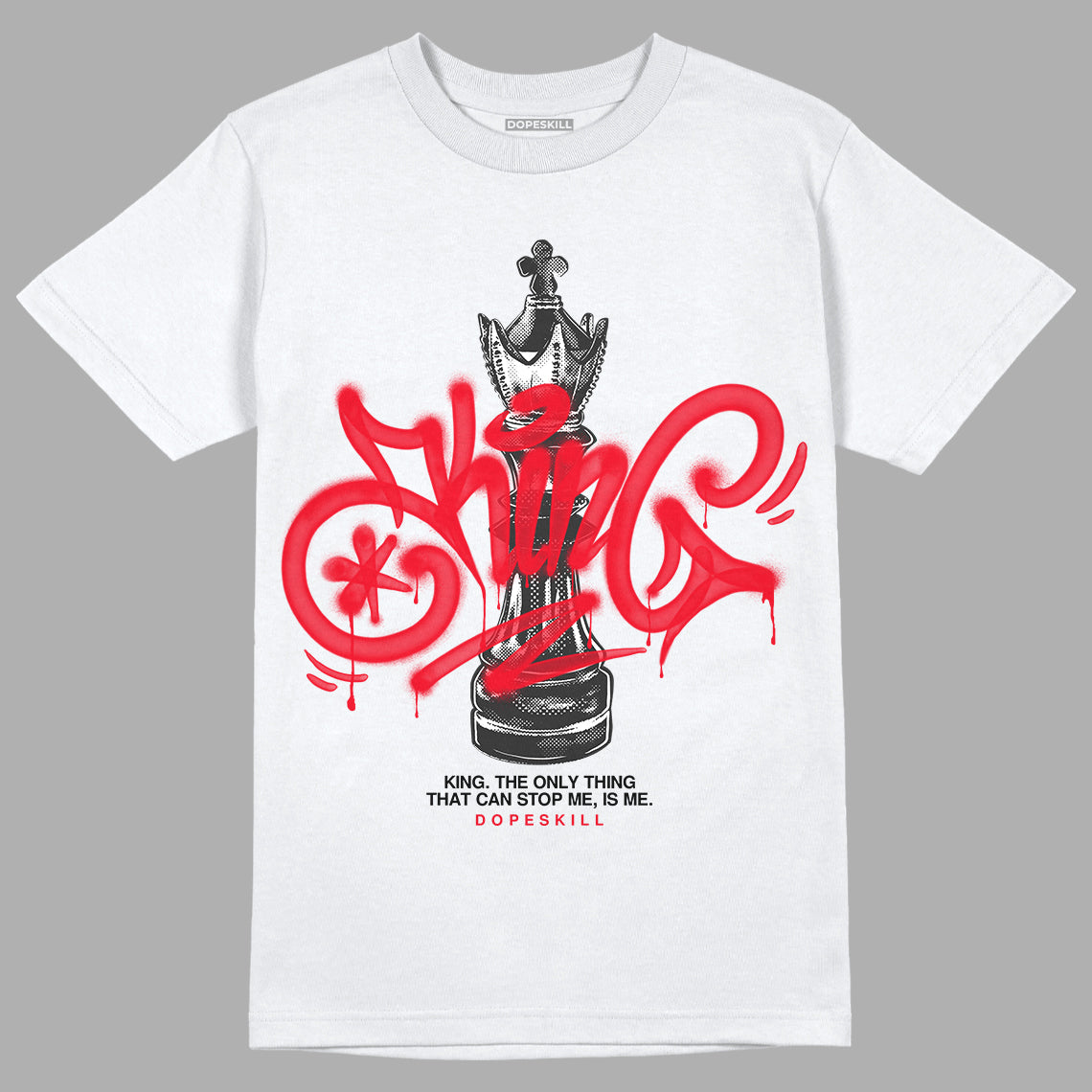 Red Thunder 4s DopeSkill T-shirt King Chess Graphic