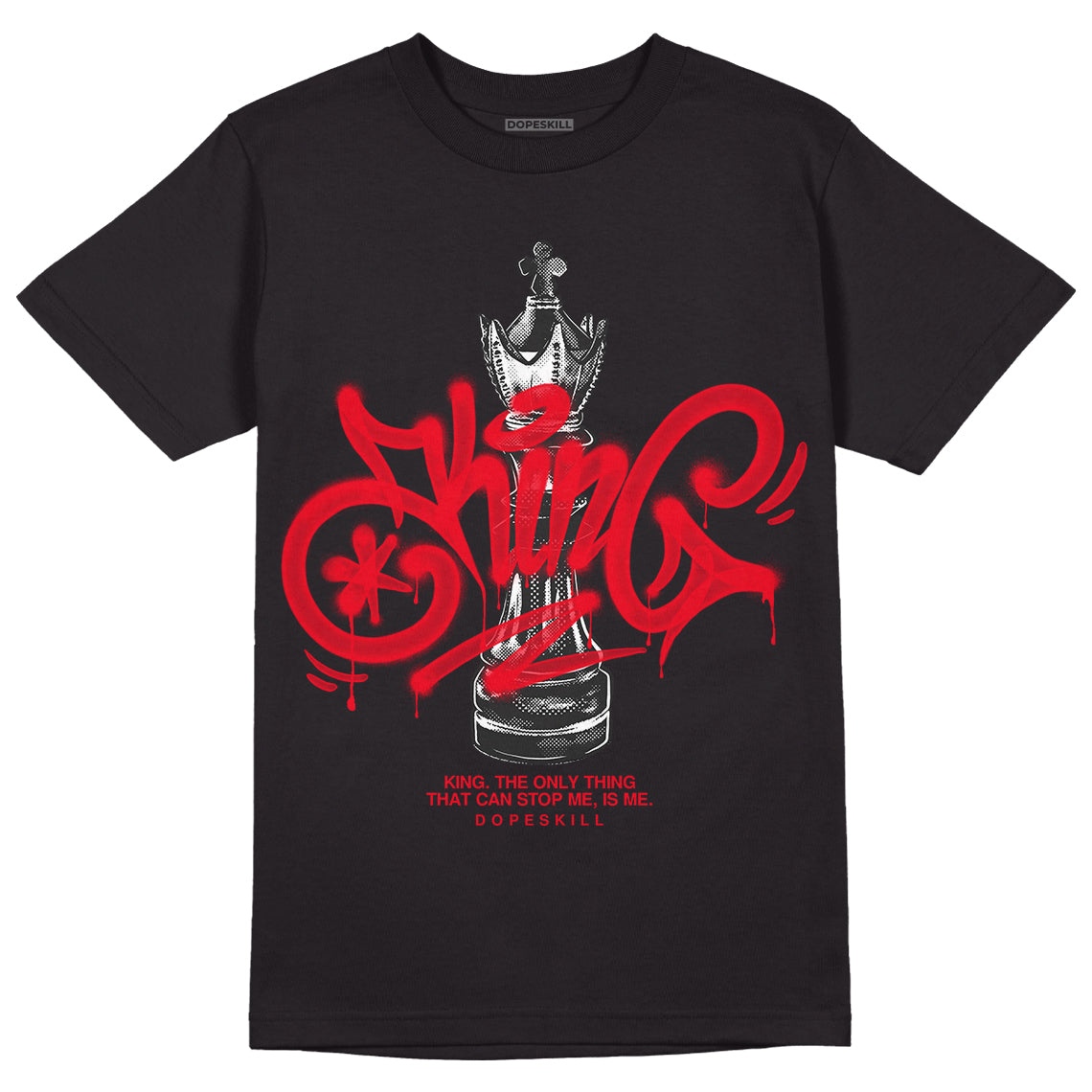 Red Thunder 4s DopeSkill T-shirt King Chess Graphic