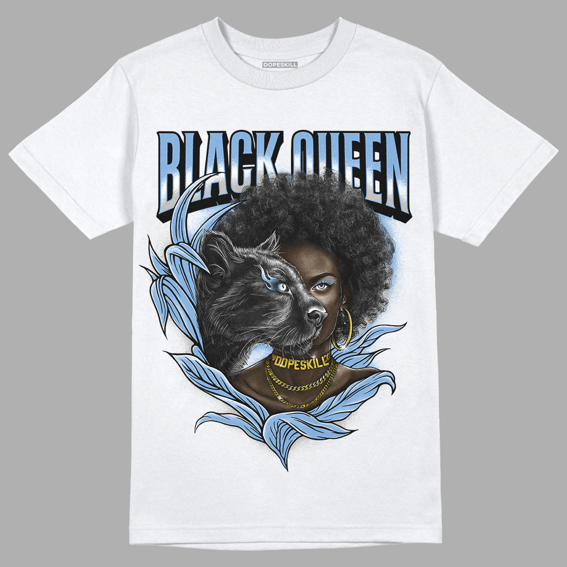 University Blue 5s DopeSkill T-Shirt New Black Queen Graphic