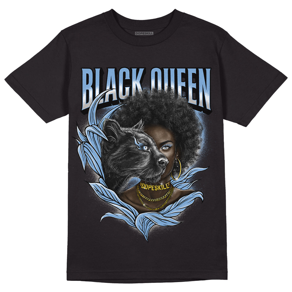 University Blue 5s DopeSkill T-Shirt New Black Queen Graphic