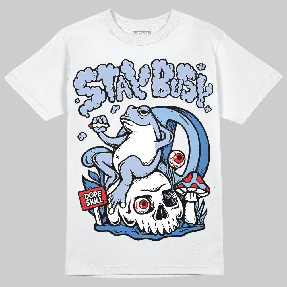 Women's Runner Sneaker Light Blue DopeSkill T-Shirt Stay Busy Graphic