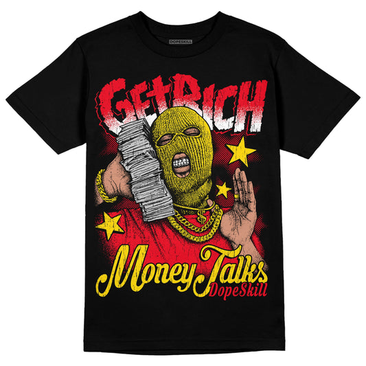 Red Thunder 4s DopeSkill T-shirt Get Rich Graphic
