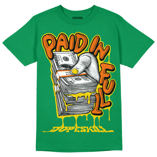 Green Collection DopeSkill Green T-shirt Paid In Full Graphic