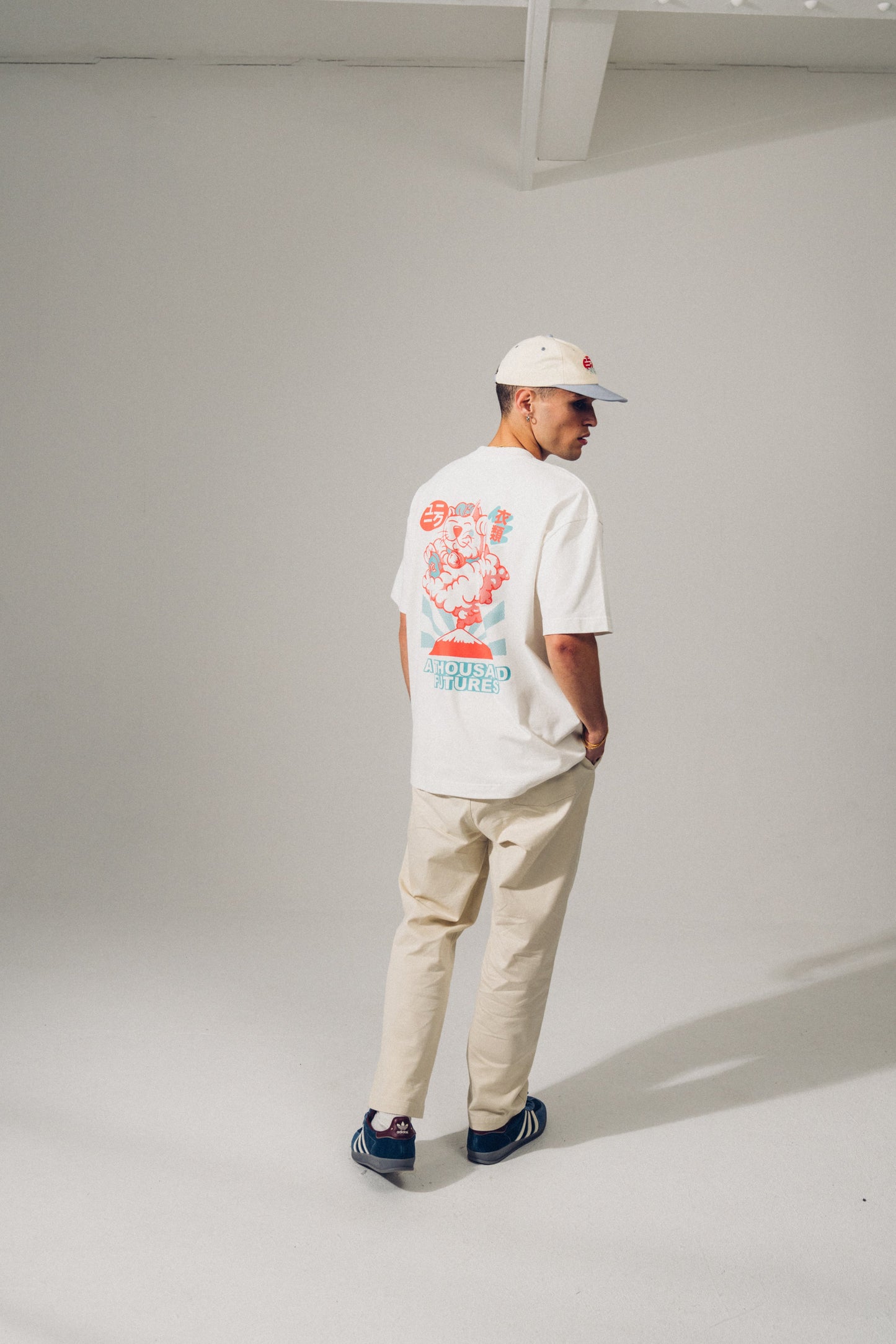 A Thousand Futures 'Lucky Cat' Tee - Vintage White