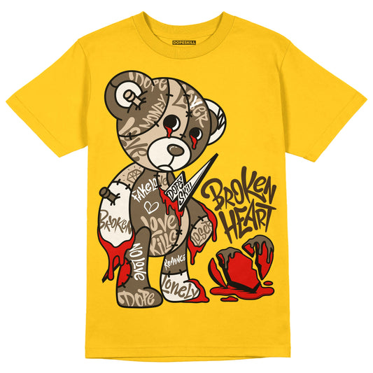 Yellow Collection DopeSkill Gold T-shirt Broken Heart Graphic