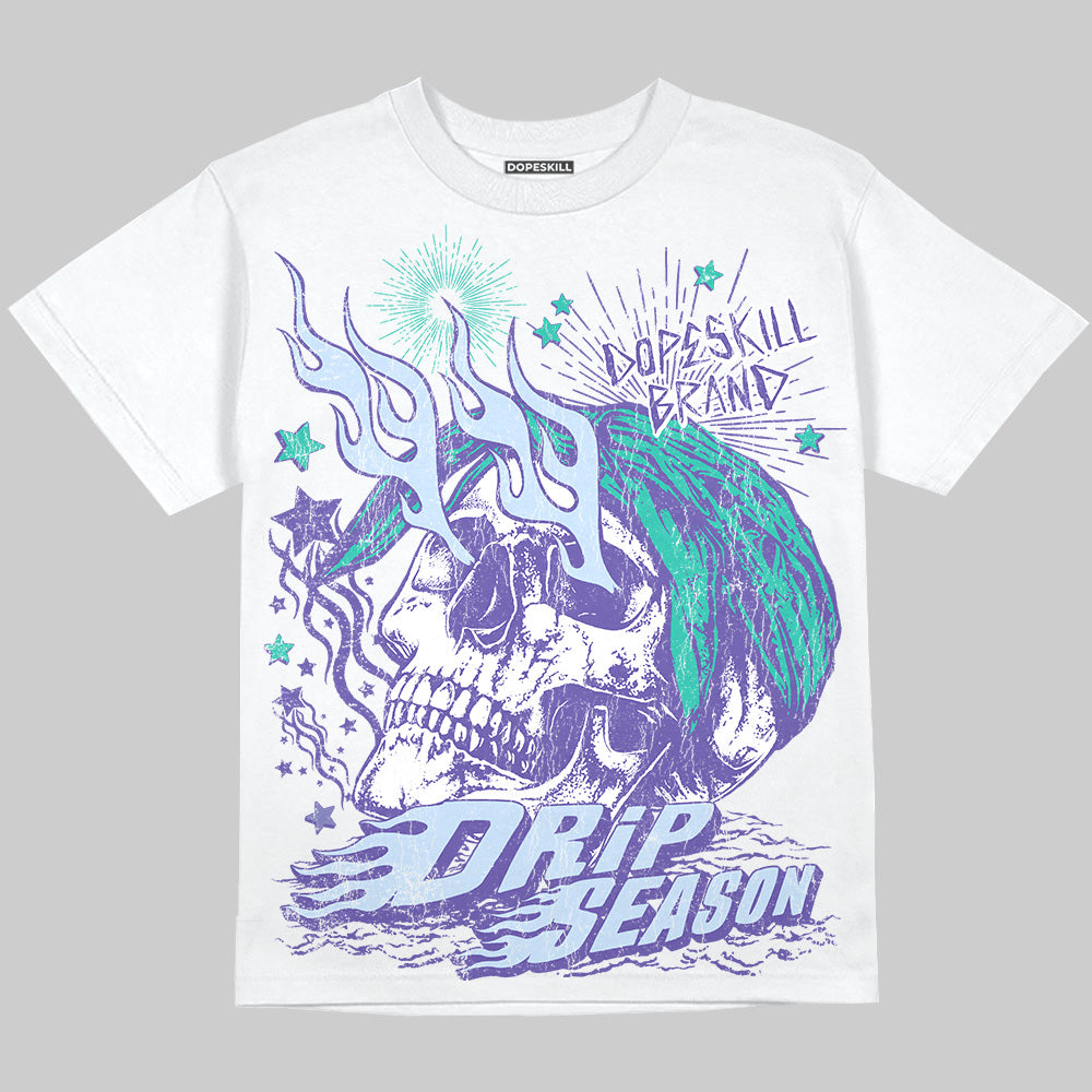 Grape 5s DopeSkill Oversize Print T-Shirt Drip Season Graphic
