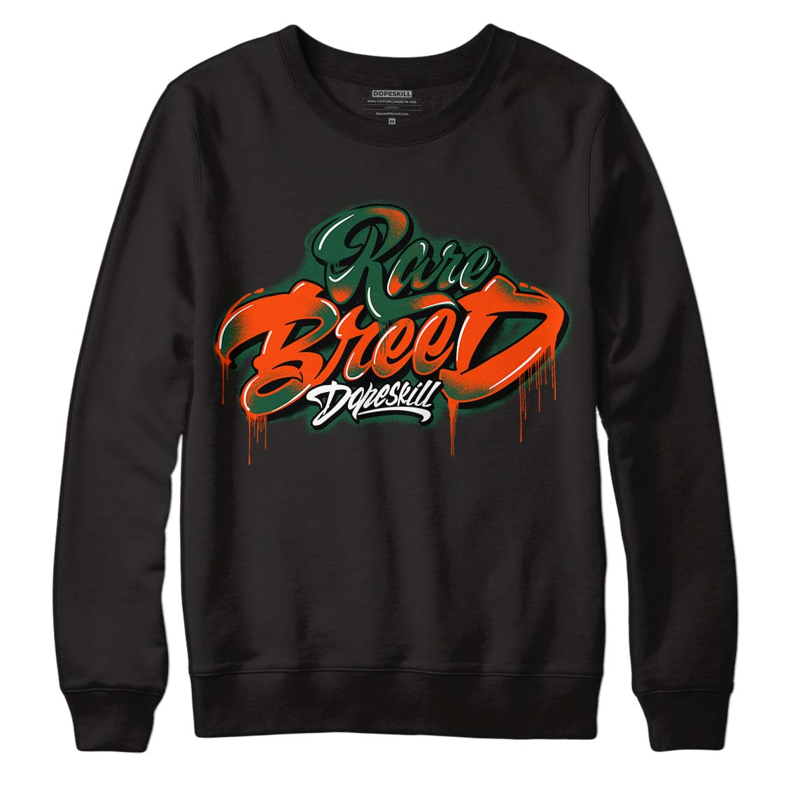 Dunk Low Team Dark Green Orange DopeSkill Sweatshirt Rare Breed Type Graphic