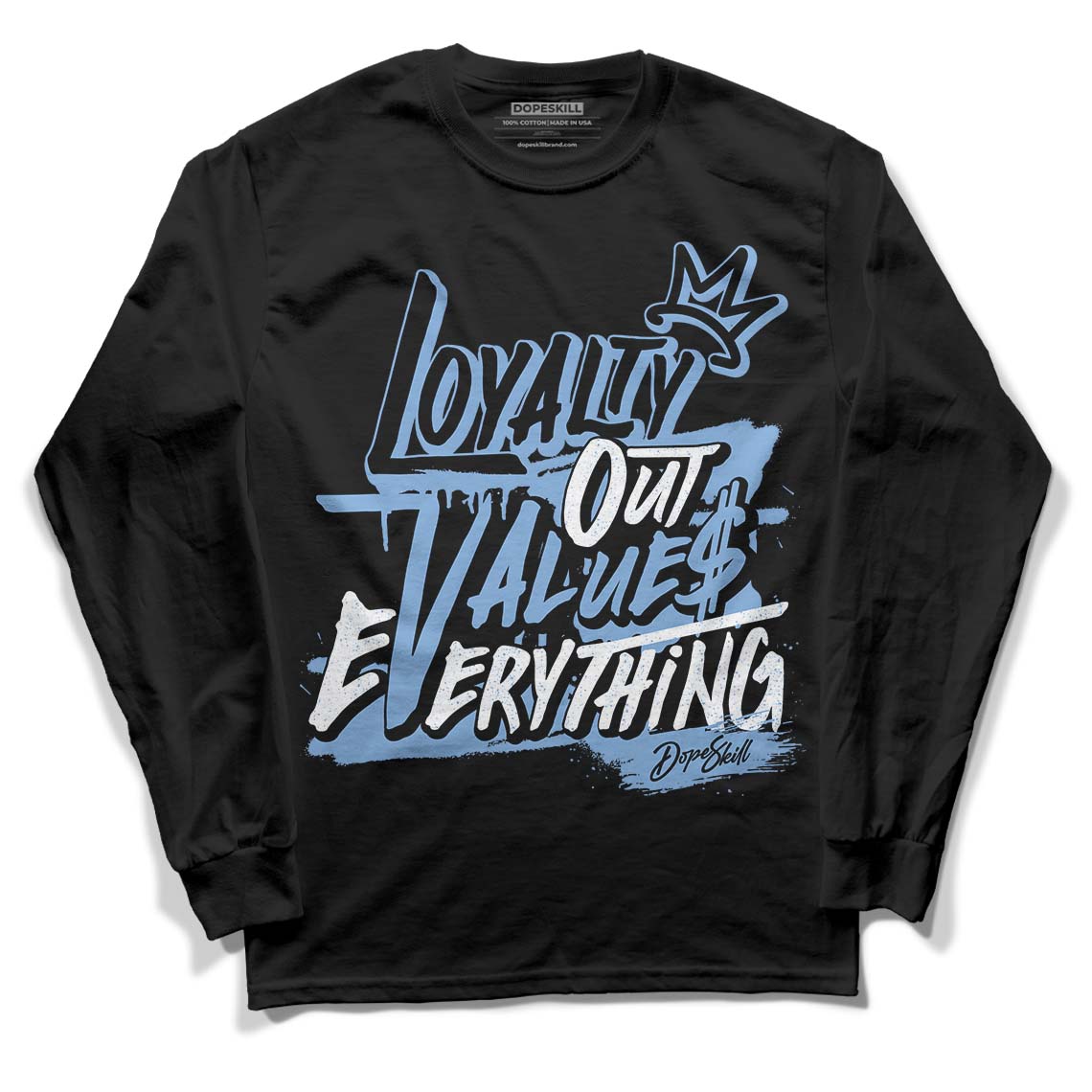 University Blue 5s DopeSkill Long Sleeve T-Shirt LOVE Graphic