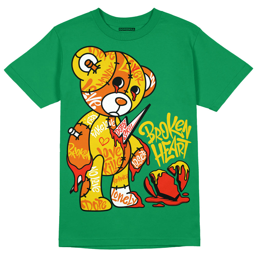 Green Collection DopeSkill Green T-shirt Broken Heart Graphic