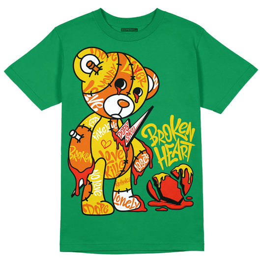 Green Collection DopeSkill Green T-shirt Broken Heart Graphic