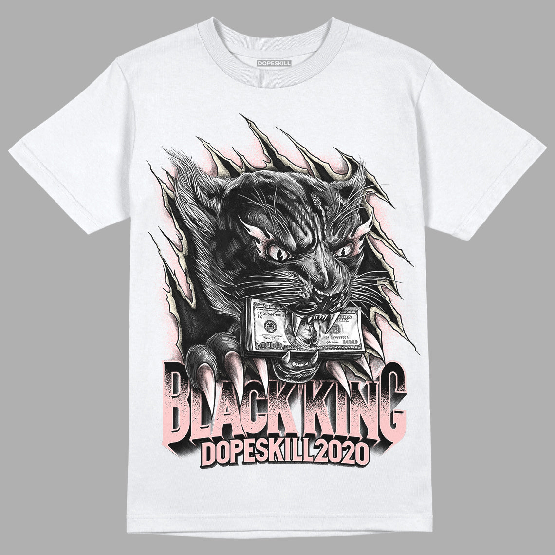 Washed Pink 1s Retro High OG DopeSkill T-Shirt Black King Graphic