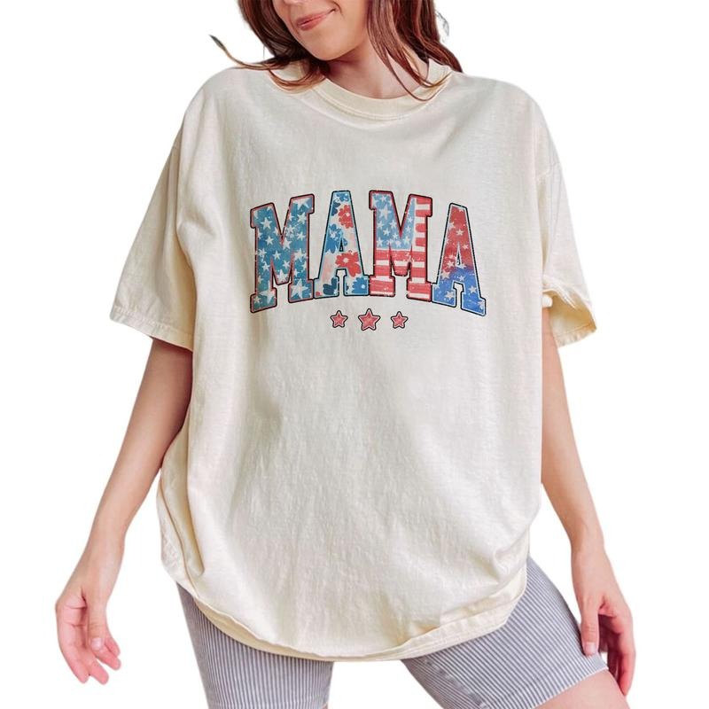 4th July American Mama Shirt Retro Mama 4th July Vintage Pattern Shirt Mom Fourth July Mama Patriotic USA Independence Day Shirt Mother Mommy Mum Shirt Tops Comfort Relaxed Fit Chic T-Shirts, Hoodie, Sweatshirt