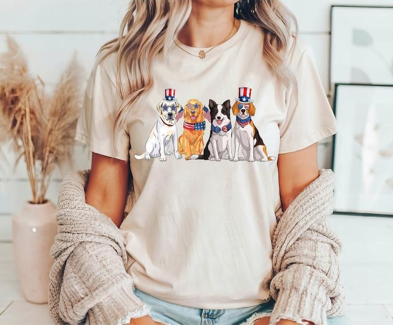 4th Of July Dog Shirt Dog Lover Shirt Independence Day Shirt Fourth Of July Dog T-shirts Dog Lover Gift Usa Flag Shirts ...