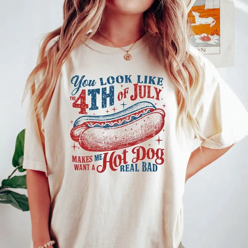 4th Of July Shirt: Celebrate Independence Day with Style Hot Dog Lovers Tee for a Festive Look! Hoodie, Sweatshirt