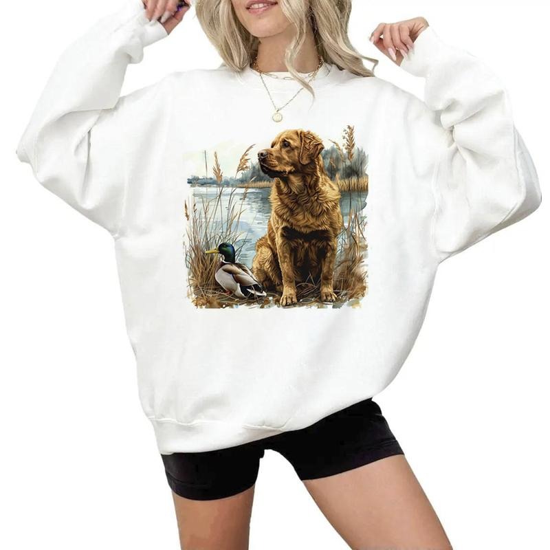 4th of July Hunting Dog Lake Wetland Duck T-shirt Unisex Hoodie Sweatshirts Retro and National Hunting Day | HypeCrazeTee.com