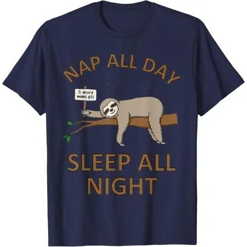 5 More Mins Funny Sloth Shirt Sleep Napping Cute Tshirt T-Shirt Made in USA Hoodie, Sweatshirt | HypeCrazeTee.com