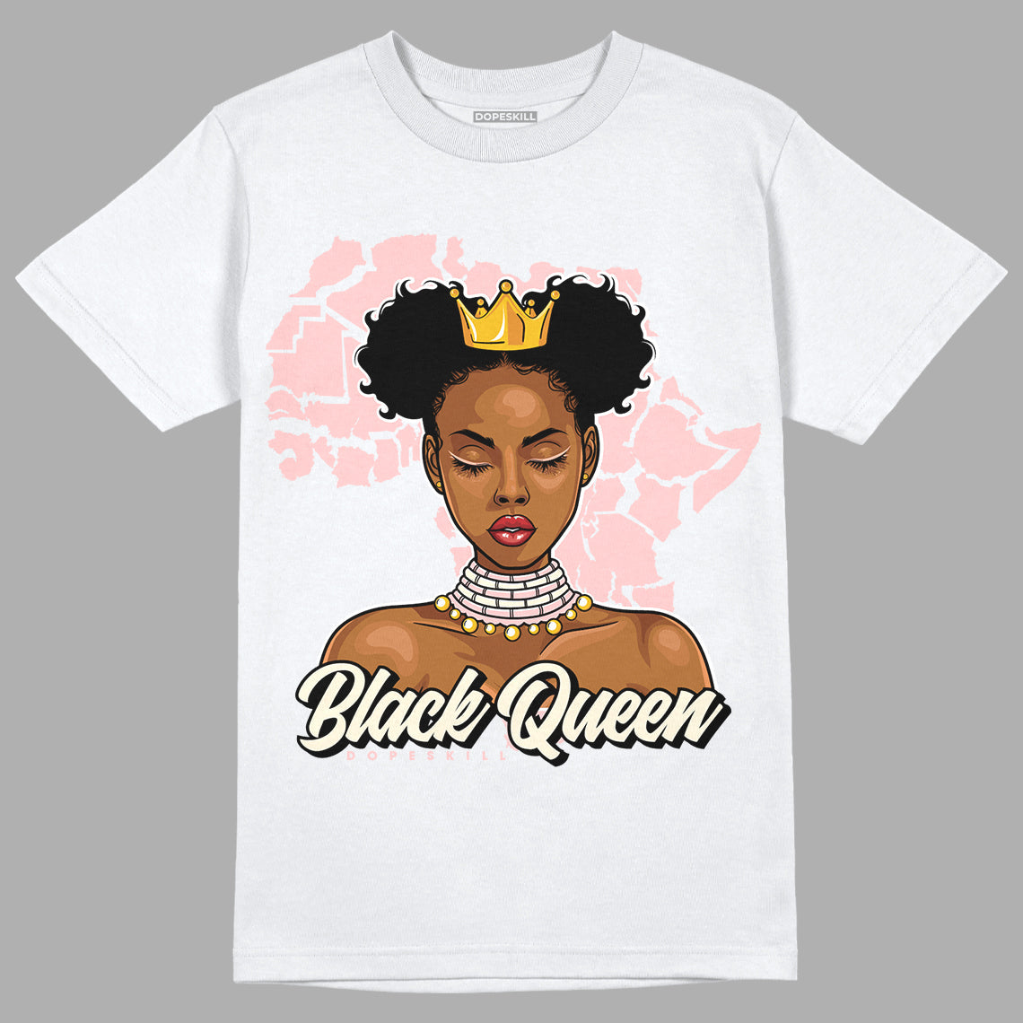 Washed Pink 1s Retro High OG DopeSkill T-Shirt Black Queen Graphic