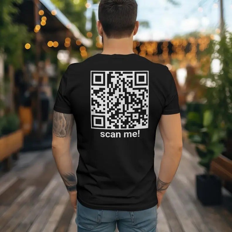 QR Code t-shirt black "what ever you want to say" 50/50 cotton blend unisex Hoodie, Sweatshirt | HypeCrazeTee.com