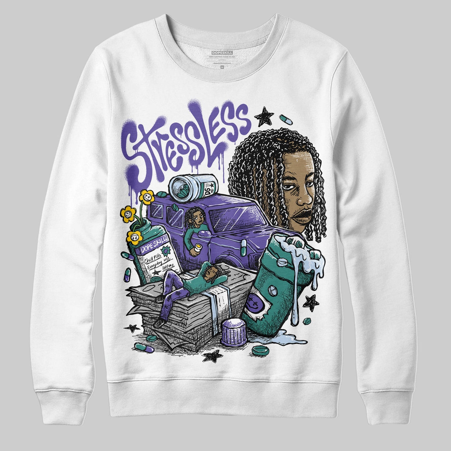 Grape 5s DopeSkill Sweatshirt Stressless Graphic