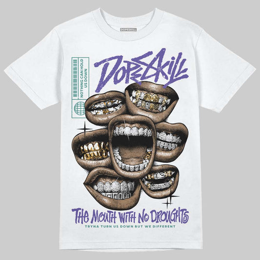 Grape 5s DopeSkill T-Shirt The Mouth With No Droughts Graphic