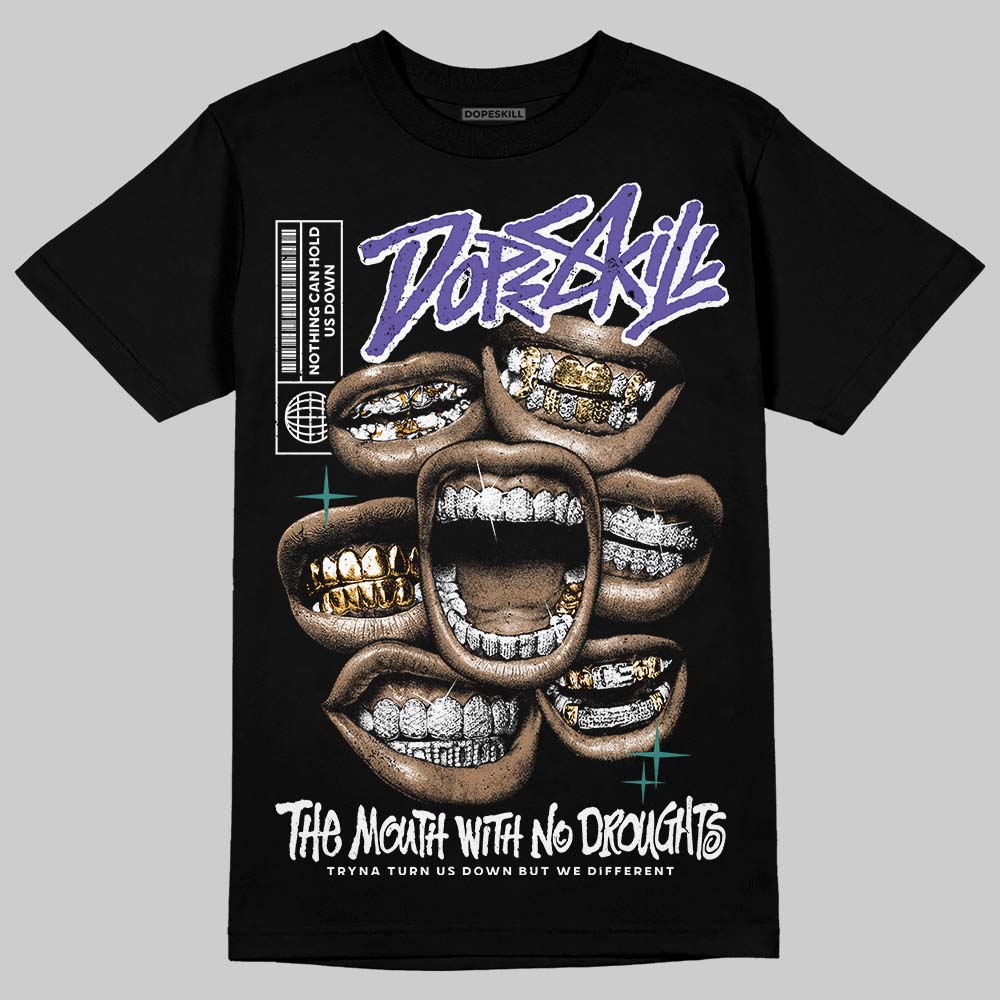 Grape 5s DopeSkill T-Shirt The Mouth With No Droughts Graphic