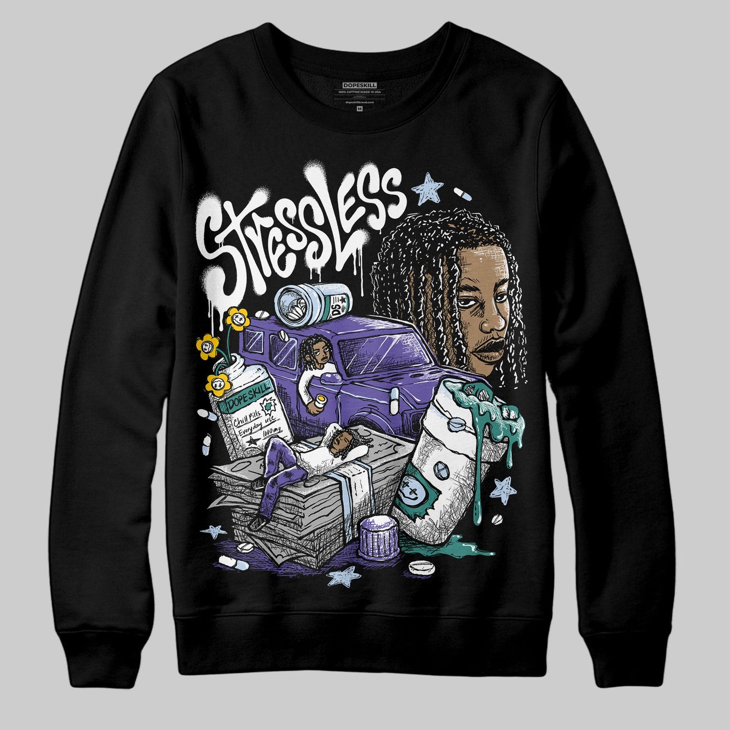 Grape 5s DopeSkill Sweatshirt Stressless Graphic