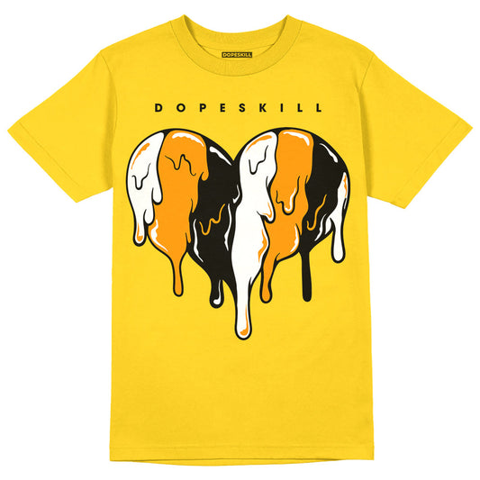 Yellow Ochre 6s DopeSkill Yellow T-shirt Slime Drip Heart Graphic