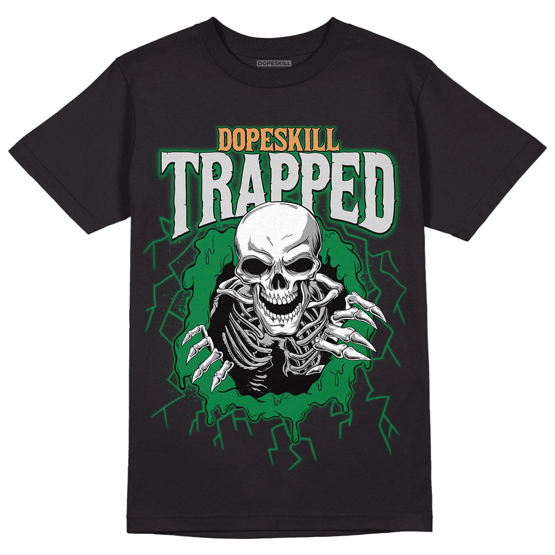 Pine Green 4s DopeSkill T-Shirt Trapped Halloween Graphic