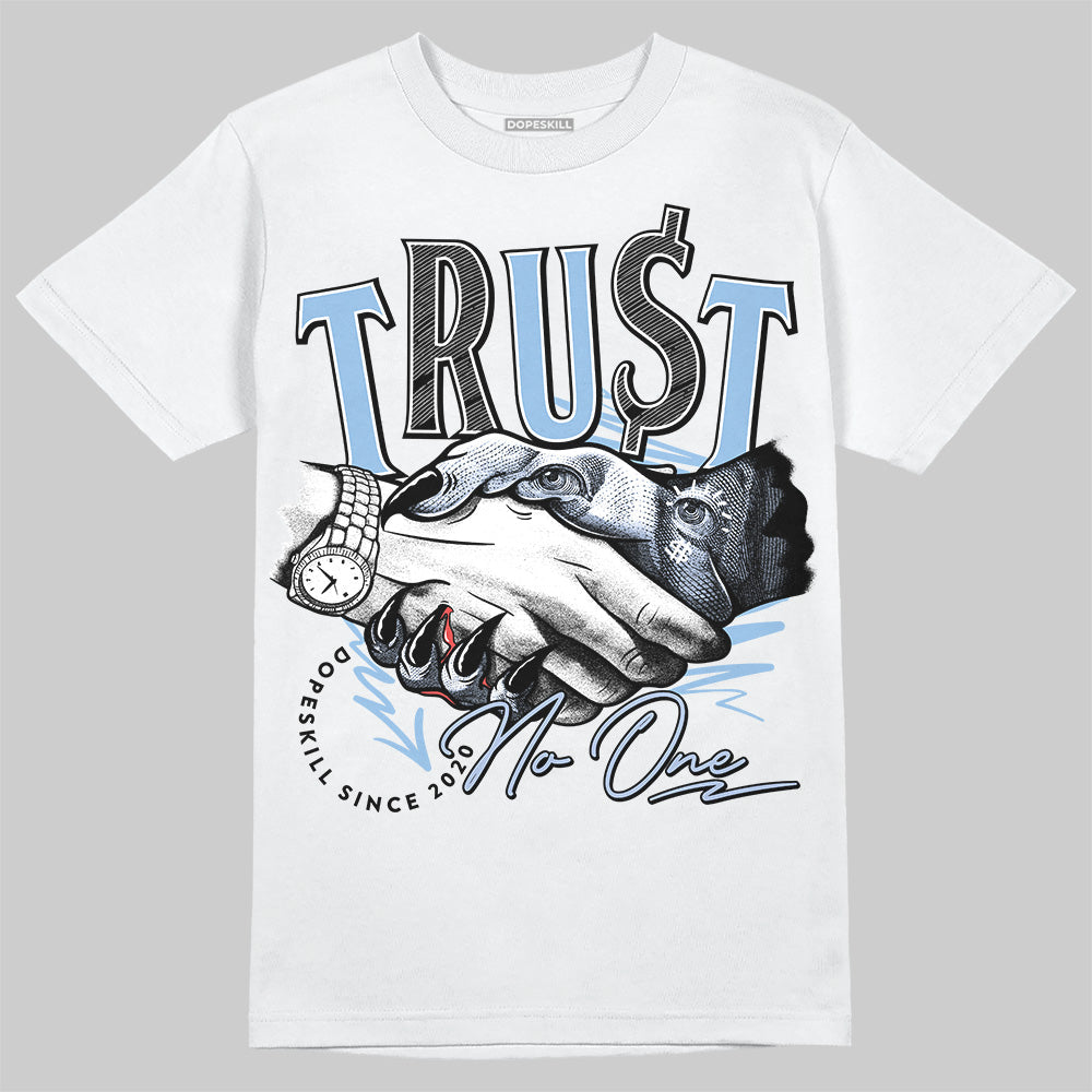 Women's Runner Sneaker Light Blue DopeSkill T-Shirt Trust No One Graphic