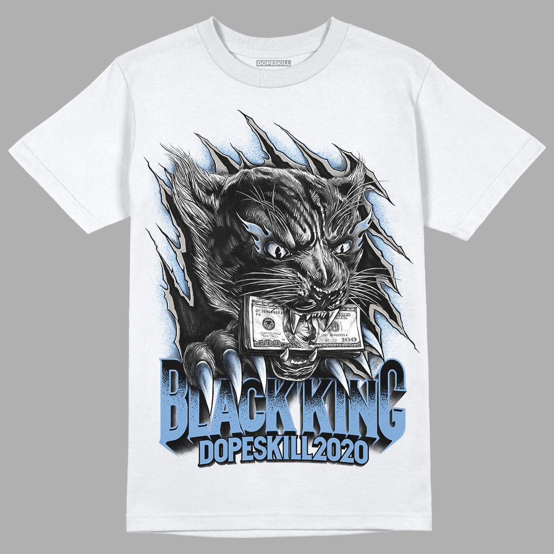 University Blue 5s DopeSkill T-Shirt Black King Graphic