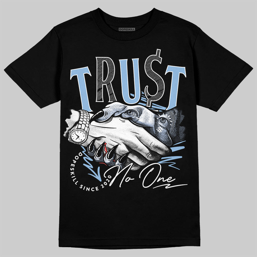 Women's Runner Sneaker Light Blue DopeSkill T-Shirt Trust No One Graphic