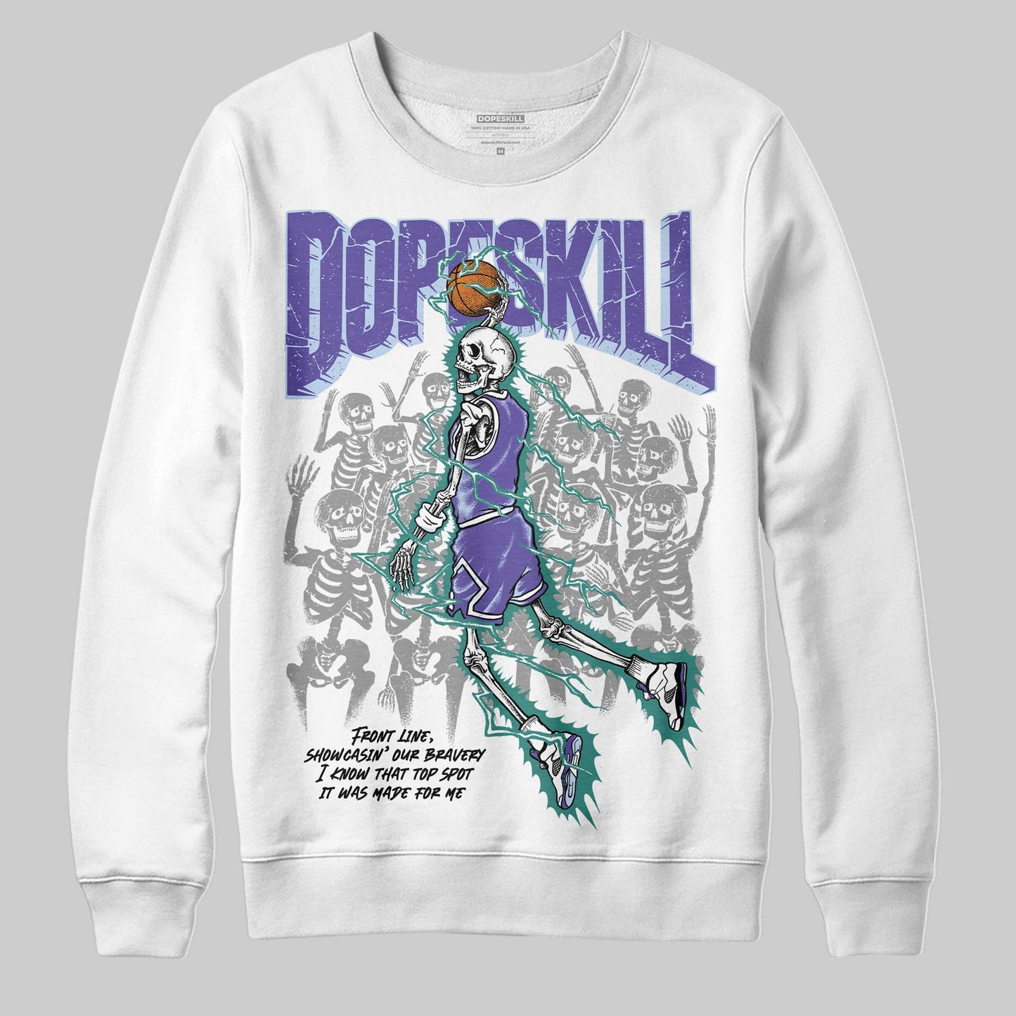 Grape 5s DopeSkill Sweatshirt Thunder Dunk Graphic