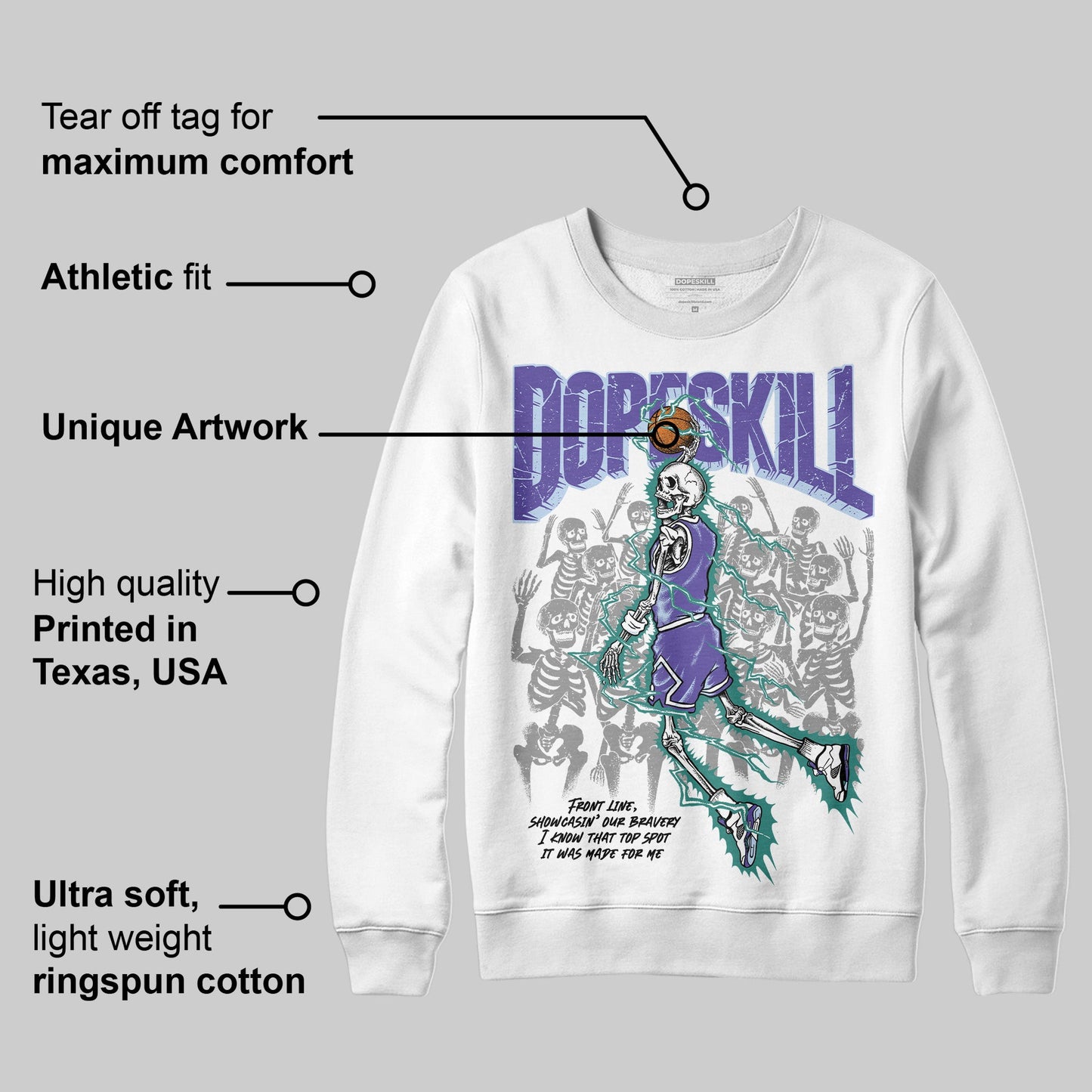 Grape 5s DopeSkill Sweatshirt Thunder Dunk Graphic