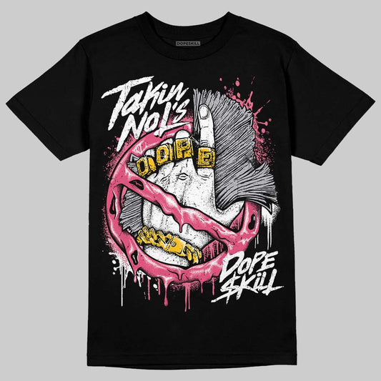 White Fluo Pink DopeSkill T-Shirt Takin No L's Graphic