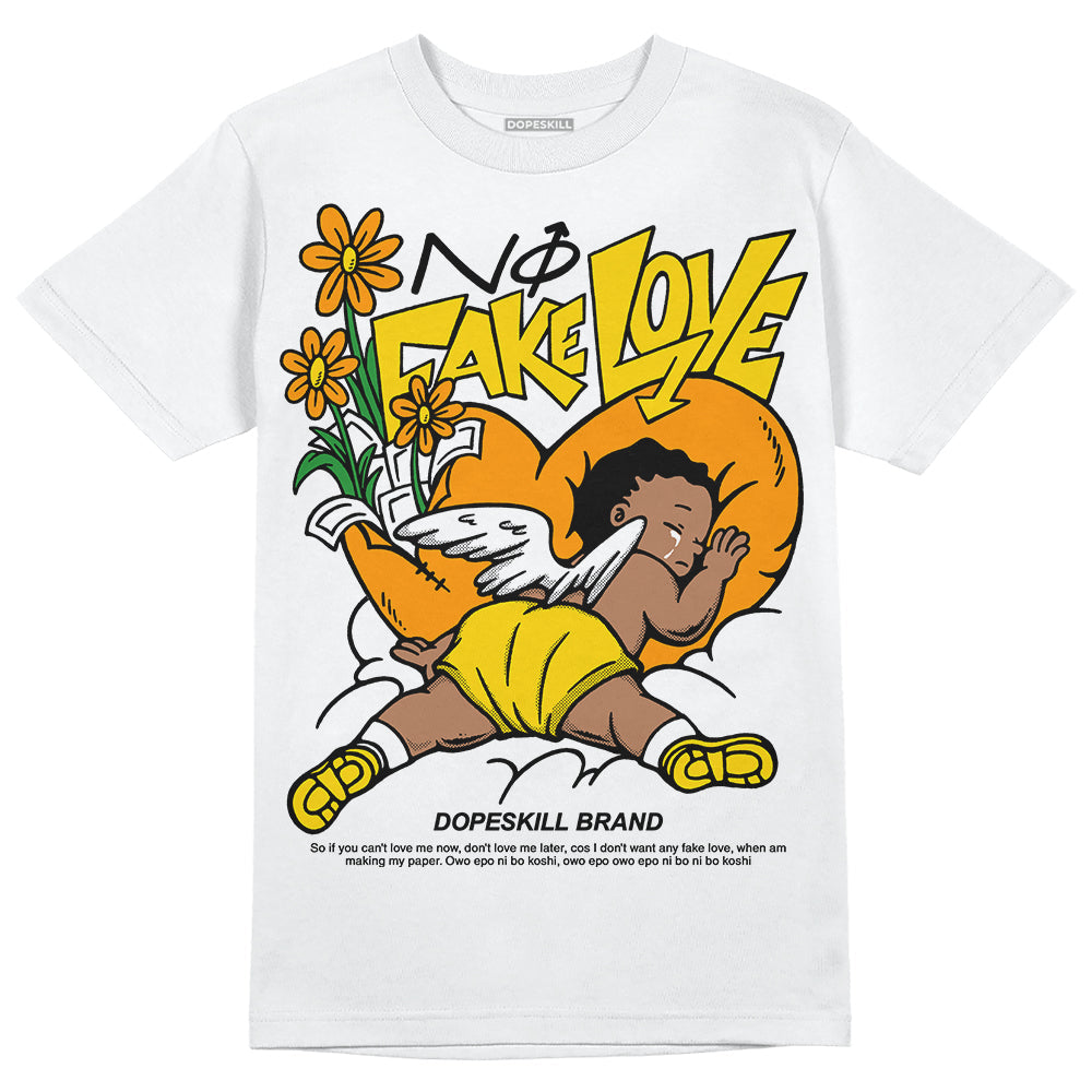 Yellow Ochre 6s DopeSkill T-Shirt No Fake Love Graphic