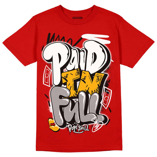 Red Collection DopeSkill Red T-shirt New Paid In Full Graphic