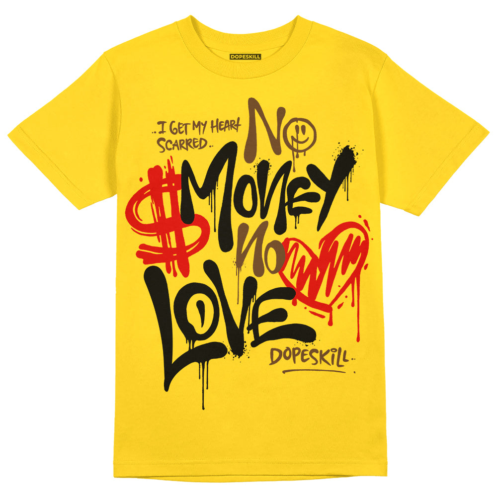 Yellow Ochre 6s DopeSkill Yellow T-shirt No Money No Love Typo Graphic