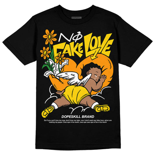 Yellow Ochre 6s DopeSkill T-Shirt No Fake Love Graphic