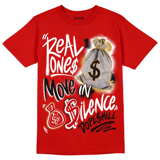 Red Collection DopeSkill Red T-shirt Real Ones Move In Silence Graphic