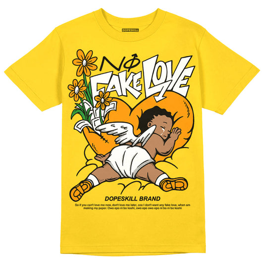 Yellow Ochre 6s DopeSkill Yellow T-shirt No Fake Love Graphic