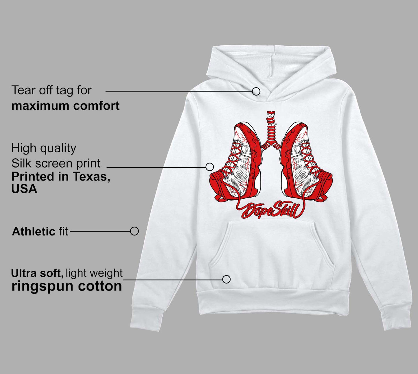 Gym Red 9s DopeSkill Hoodie Sweatshirt Breathe Graphic