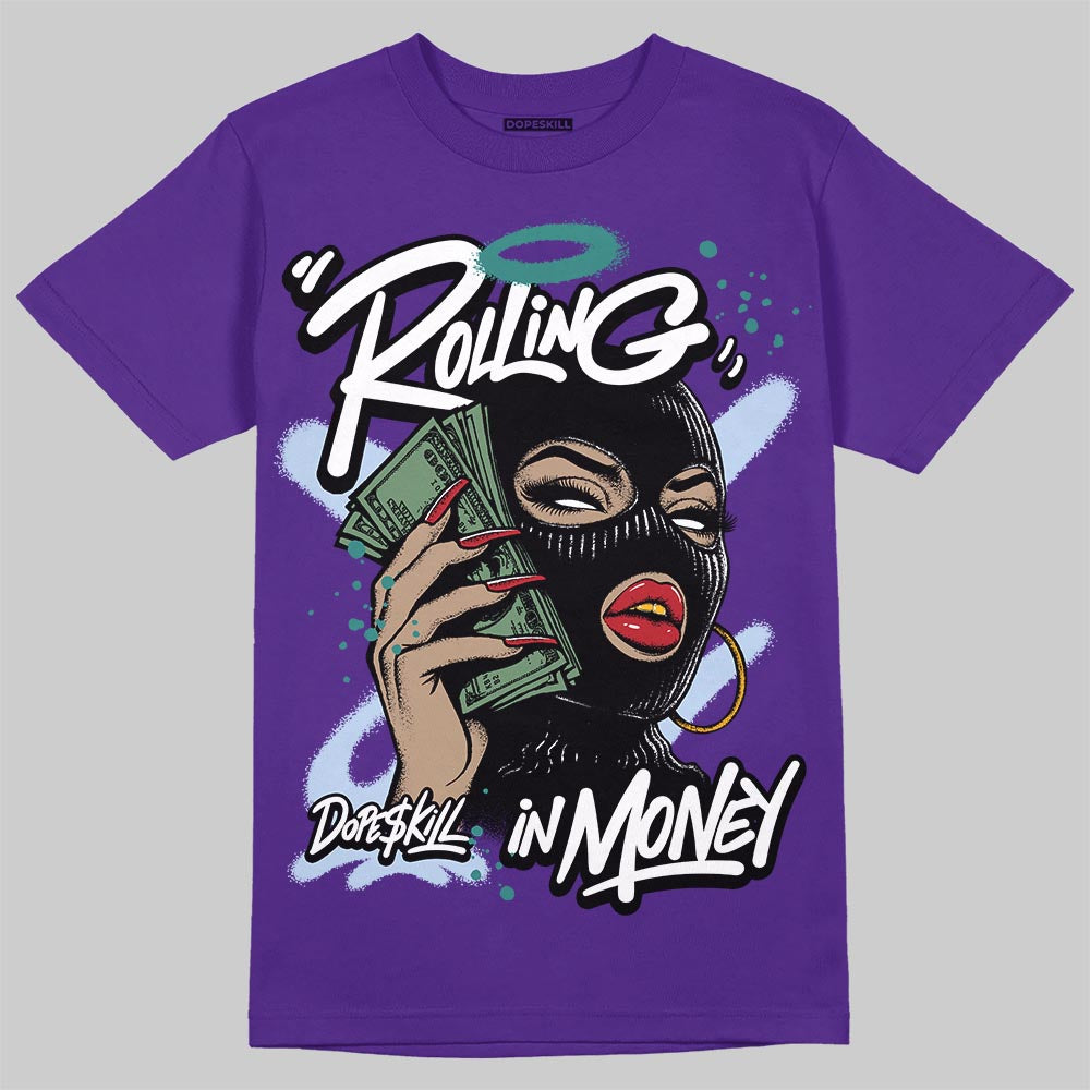 Grape 5s DopeSkill T-Shirt Rolling in Money Graphic